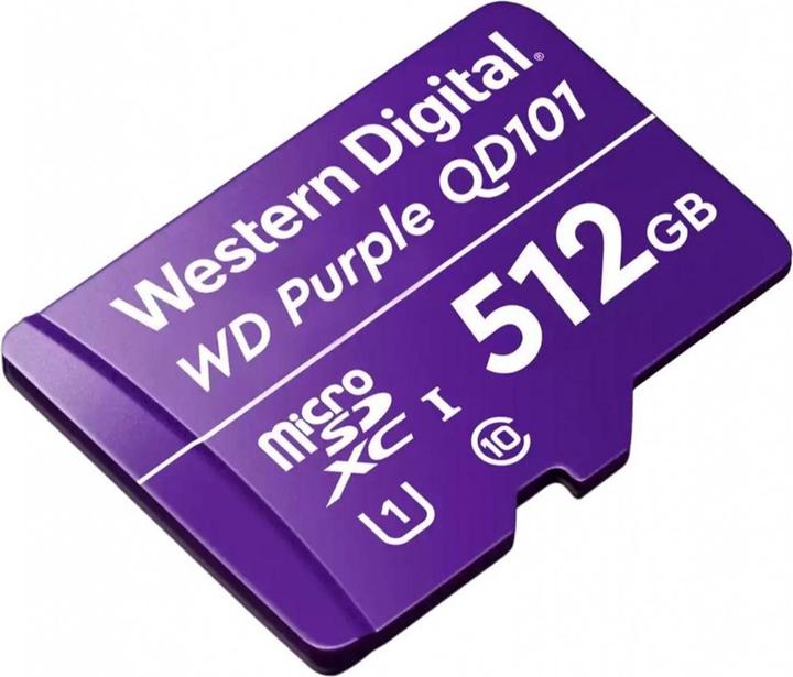 Productafbeelding WD Paars, Bewaking, microSD XC, Klasse - 10, UHS 1 (512 GB, microSDXC, U1, UHS-I)