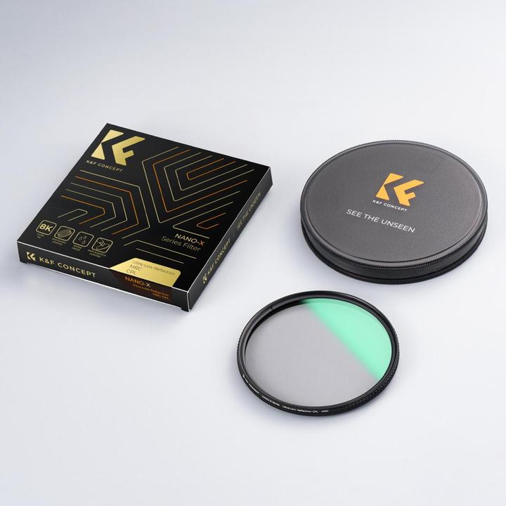 Image du produit K&F Concept 82MM Ultra Low Refl. CPL Filter Super Slim Green Coated, HD, Waterproof, AntiScratch (Nano-X Series) (82 mm)