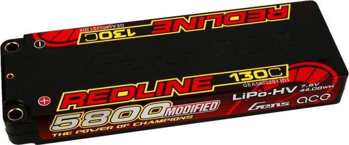 Produktbild Gens Ace RC-Akku LiHV 5800 mAh 7.6 V 130C 2S1P Redline Series (7.60 V, 5800 mAh)