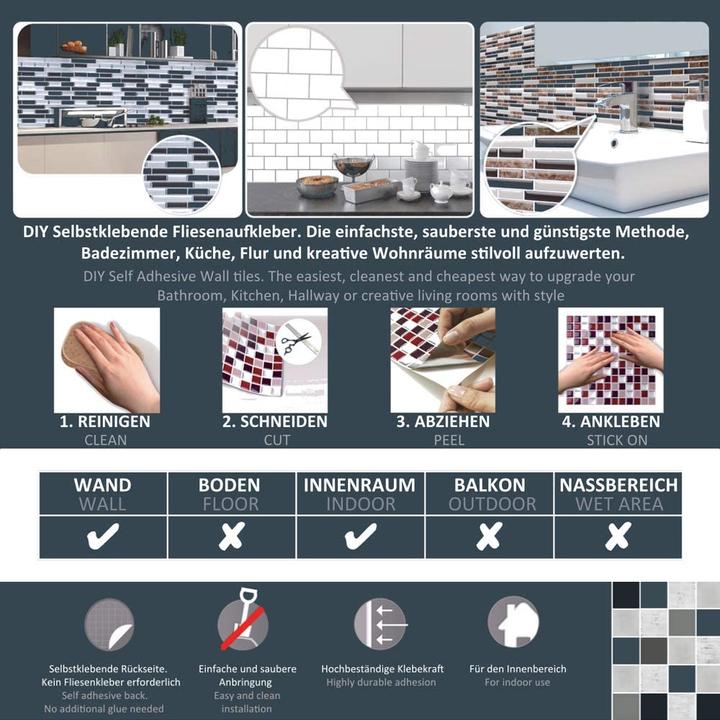 Produktbild Trenddeko 3D Glasfliesen Weiss (7.5 x 15 cm)