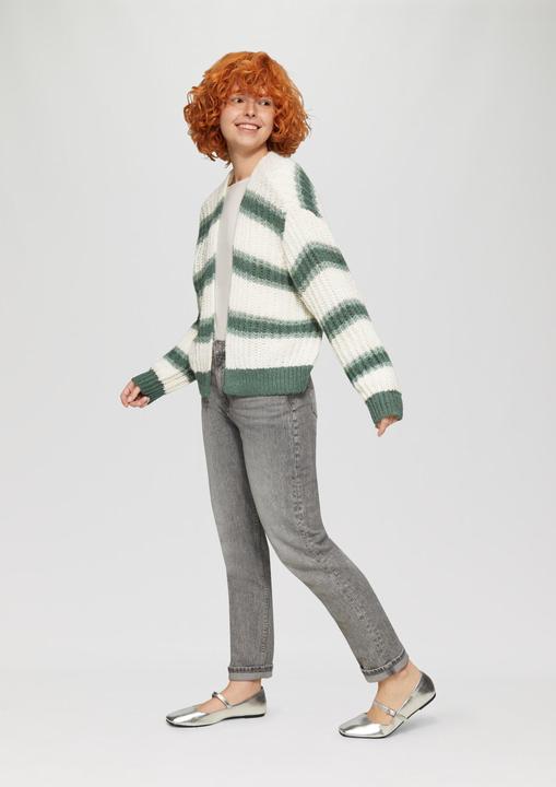Actual product image S.Oliver Strickjacke Offene Strickjacke mit Blockstreifen (XL)