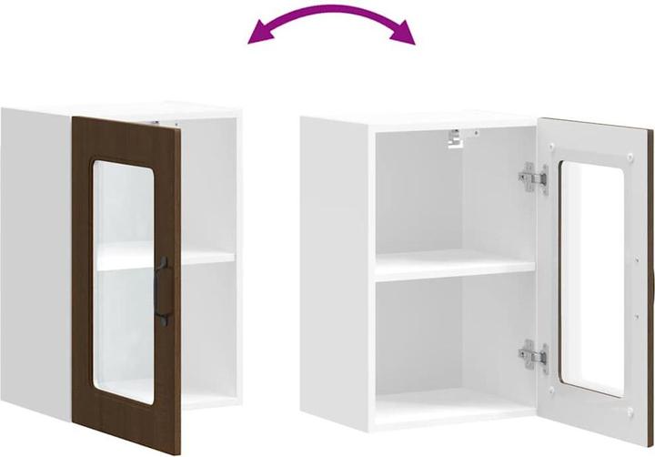 Actual product image vidaXL Kitchen wall unit with glass door Kalmar brown oak-look (40 x 31 x 60 cm)