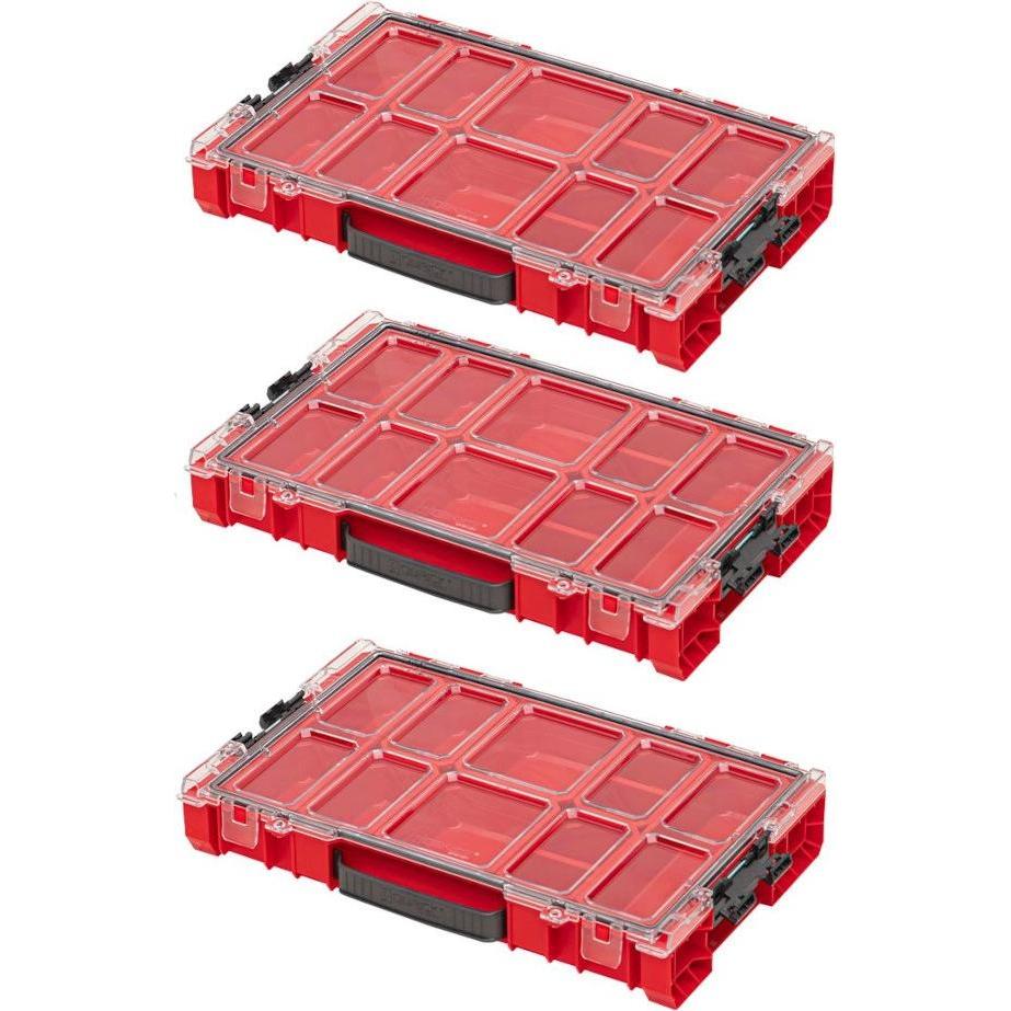 Qbrick, Sortimentskasten, 3xORGQPRO100CZEPG001 PRO Organizer 100 Rot Ultra HD 3 Stück