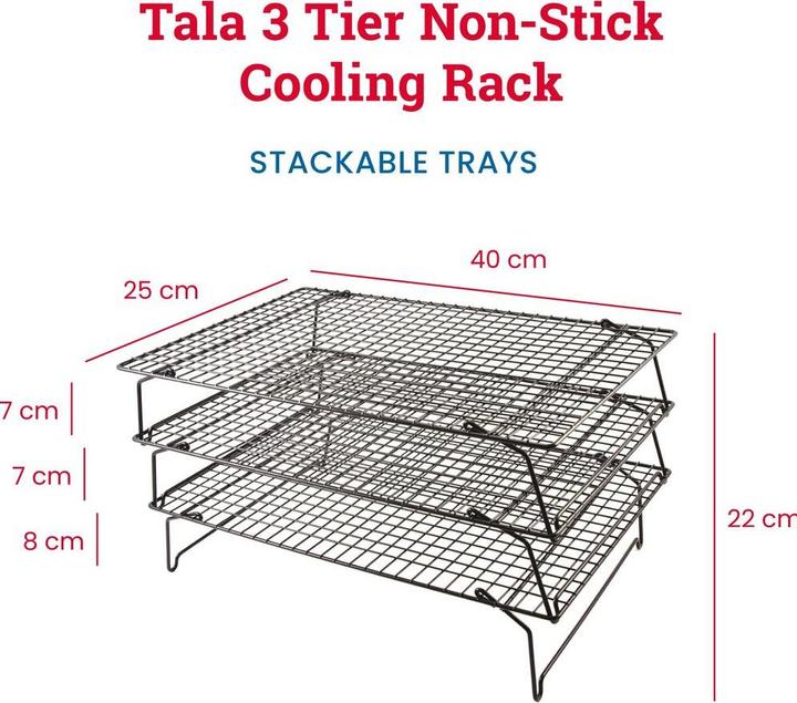 Actual product image Tala 3 stufiges Kuchenauskühlgitter (26 x 41 cm)