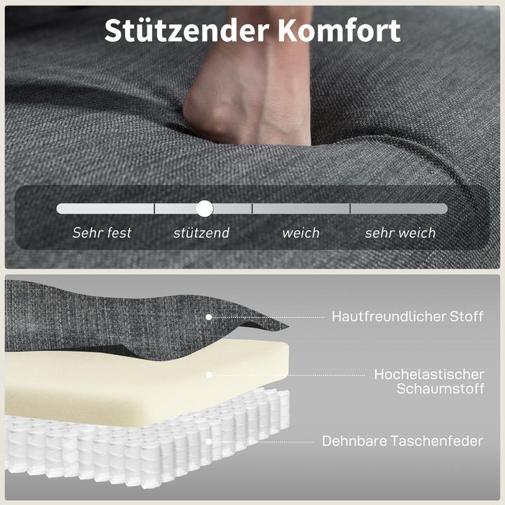 Produktbild Homcom Sofa Polyester, Kautschukholz Dunkelgrau (2-Sitzer)