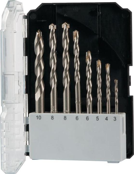 Actual product image Kendo Masonry drill bit set 8x, 3–10 (3, 4, 5, 2 x 6, 2 x 8, 10 mm)