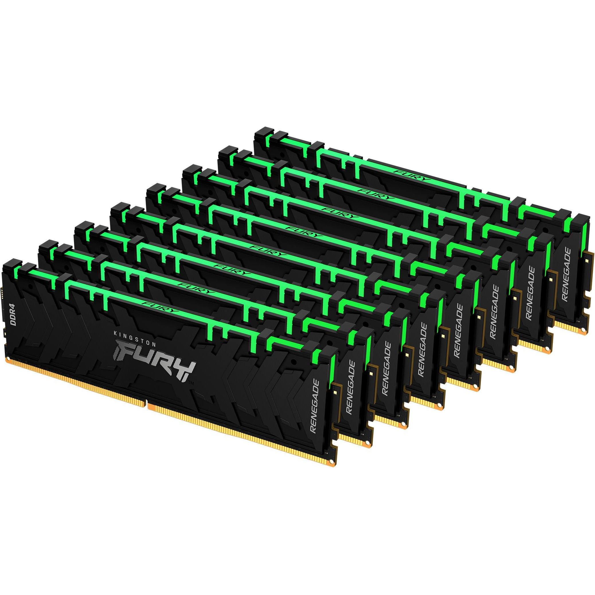Kingston FURY Renegade RGB (8 x 32GB, 3200 MHz, DDR4-RAM, DIMM), RAM, Schwarz