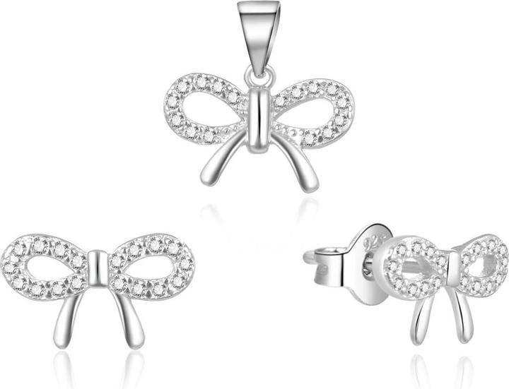 Immagine prodotto Moiss - Gentle silver jewelry set Bows S0000259 (pendant. earrings) (L)