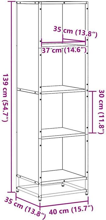 Image du produit vidaXL Bücherregal (40 x 35 x 139 cm)