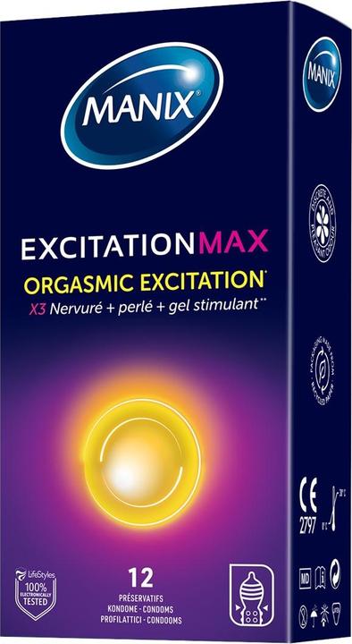 Produktbild Manix Excitation Max» Orgasmic Excitation - 12 Orgasmus-Kondome für ein ungeahntes Lustgefühl (12 Stk.)