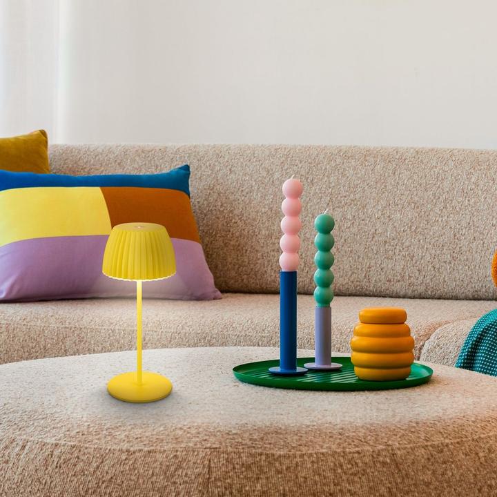 Produktbild Briloner Brilo unplugged RIFFLE Akku Mini Tischleuchte mit Lichtkante - Zitrone (150 lm)