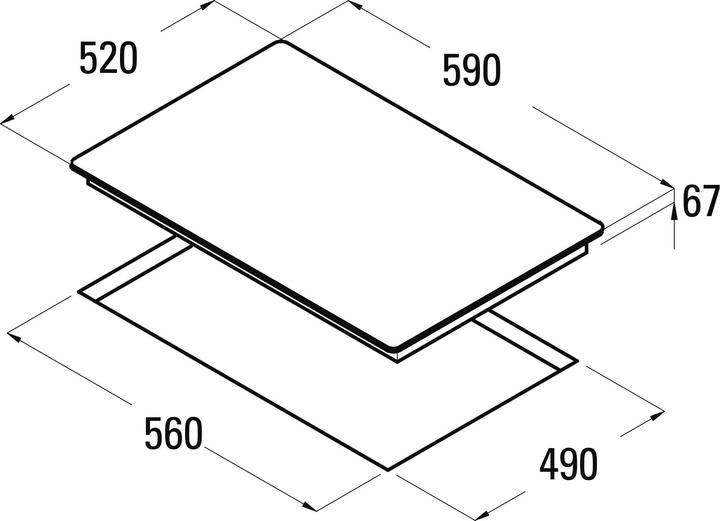 Image du produit Cata Table de cuisson Table de cuisson TN 604/B Vitrocéramique, Nombre de brûleurs/zones de cuisson (59 cm, Table de cuisson électrique)