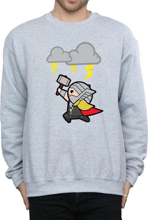 Actual product image Mens Kawaii Thor God Of Thunder Sweatshirt (XL)