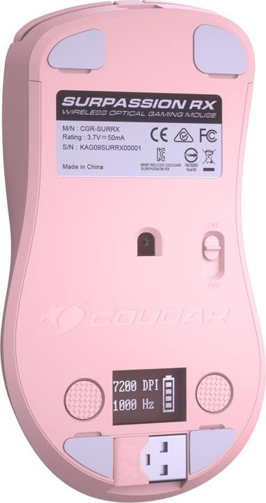 Produktbild Cougar Souris sans fil Gamer Suprassion RX RGB (Rose) (Kabelgebunden)