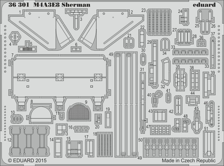 Immagine prodotto Eduard M4A3E8 Sherman per Tamiya
