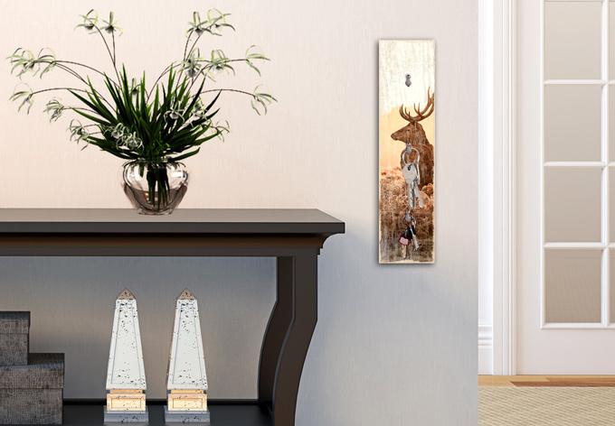 Trenddeko Cerf majestueux + 3 crochets (10 x 40 cm)