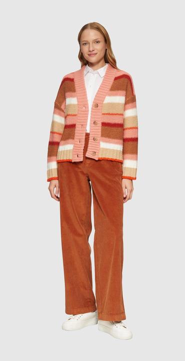Produktbild S.Oliver Strickjacke Gestreifte Strickjacke mit Knopfleiste (44)