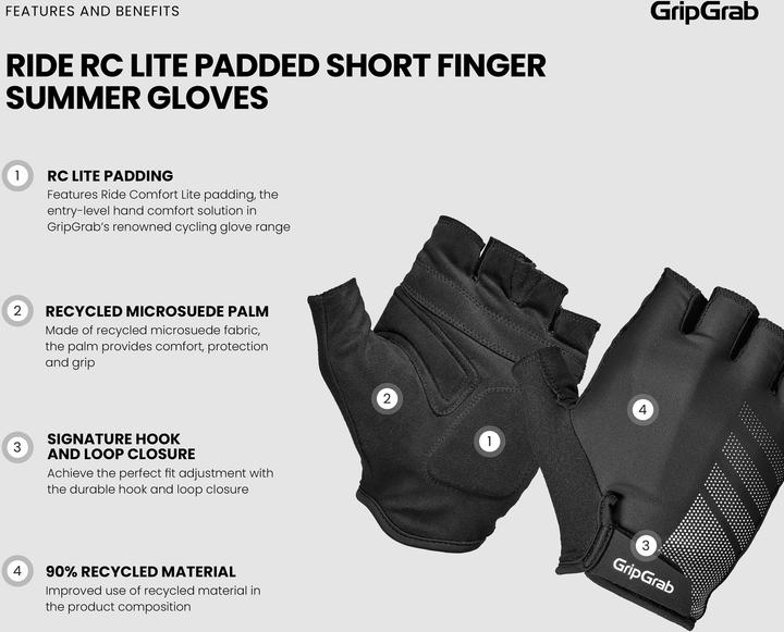 Produktbild GripGrab Ride RC Lite Halbfinger-Handschuhe (S)