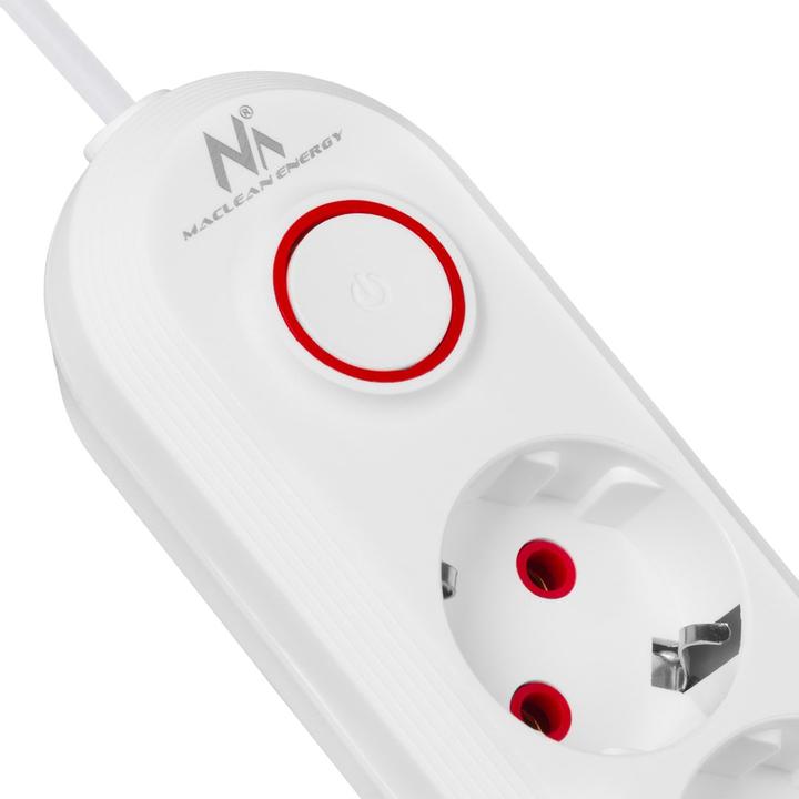 Actual product image Maclean Multiple socket outlet, extension cable with 3 sockets + 3 USB ports (3x, USB-A, 1.50 m)