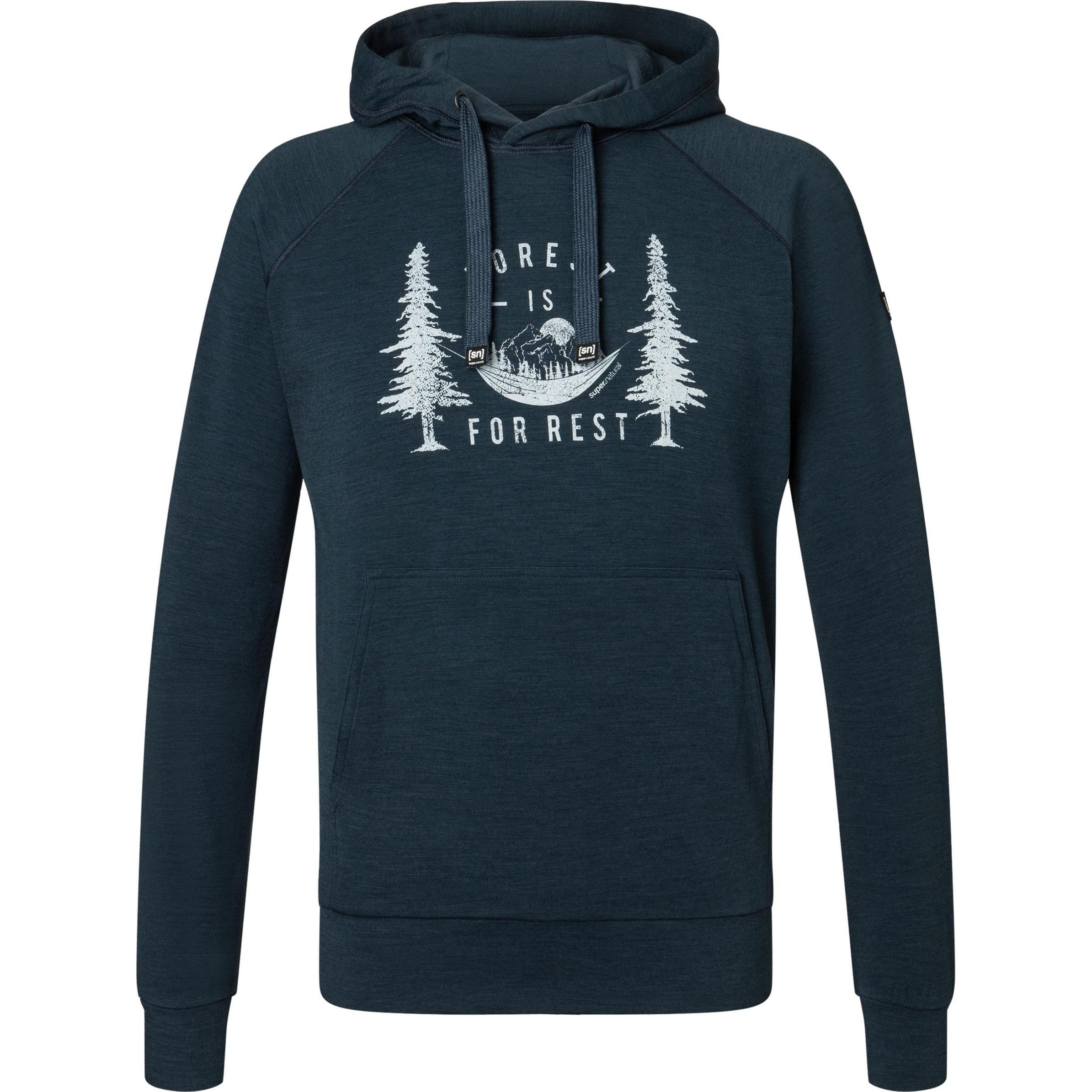 Super Natural, Herren, Pullover, Favourite For Rest Hoodie, Blau, (XL)