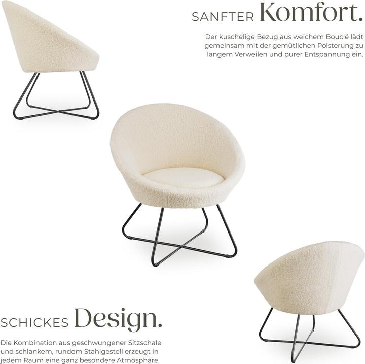 Image du produit tectake fauteuil cocktail Centera, rembourré,rond