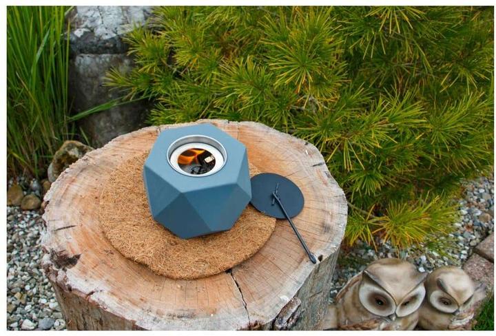 Actual product image Colibri Graphic table fire, anthracite (16.5 x 16.5 x 10 cm)