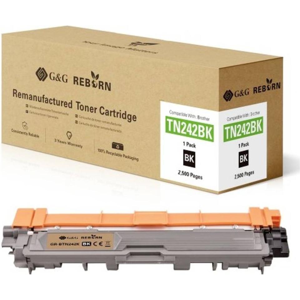 G&G, Toner, Toner ersetzt Brother TN-242K Kompatibel Schwarz 2500 Seiten Reborn remanuf (BK)