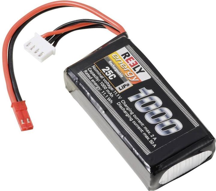 Actual product image Reely Model battery pack (LiPo) 11.1 V 1000 mAh Cell count: 3 25 C Softcase BEC (11.10 V, 1000 mAh)