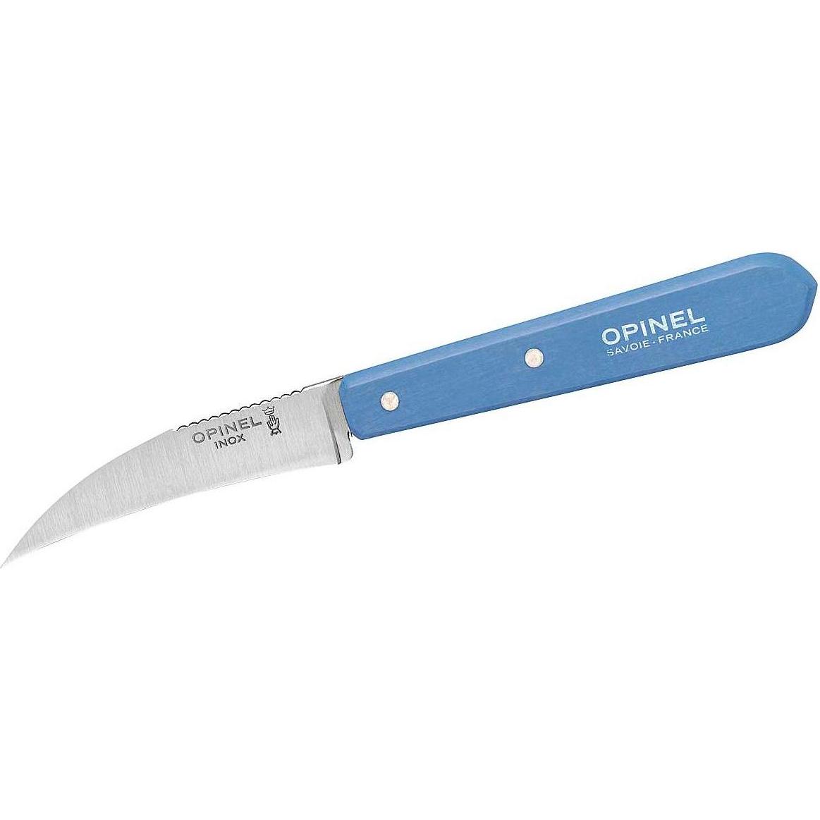 Opinel 001927 Gemüsemesser No. 114 hellblauer Buchenholzgriff, Küchenmesser, Blau