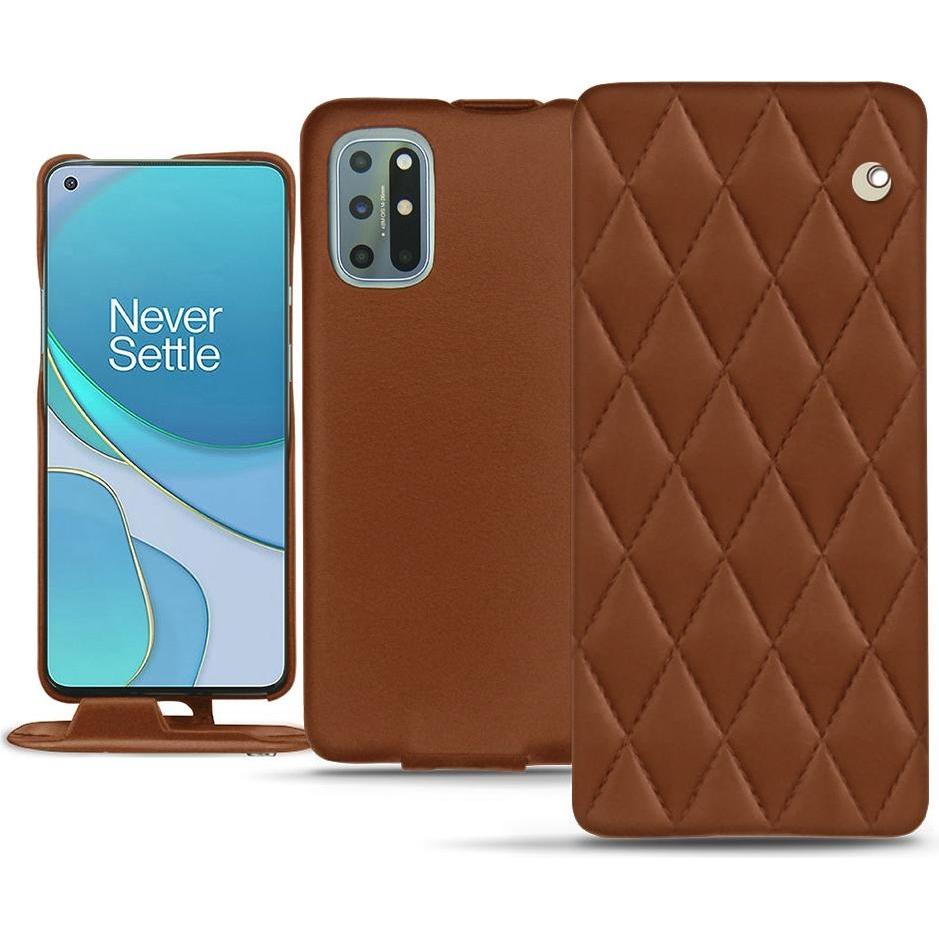 Noreve Lederschutzhülle vertikal (OnePlus 8T), Smartphone Hülle, Braun