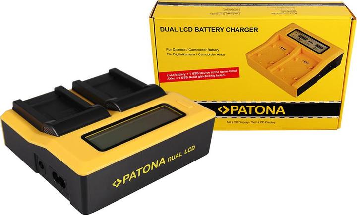Produktbild Patona Dual LCD USB Ladegerät f. Nikon EN-EL12 Coolpix AW100 AW110 P300 P310 P330 S1000pj (Kamera Akku Ladegerät)