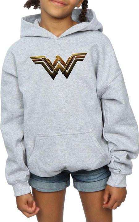 Actual product image Girls Justice League Movie Wonder Woman Emblem Hoodie (140, 146)