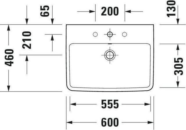 Immagine prodotto Duravit Lavabo per mobili n. 1 con troppopieno, 1 foro per rubinetto, bianco 600x460mm (460 mm, 600 mm)