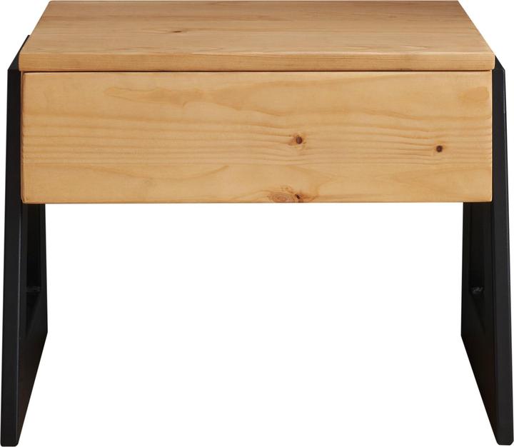 Schlafkontor Zea bedside table solid metal/coniferous wood/black 1 drawer (54 x 38 x 42 cm)