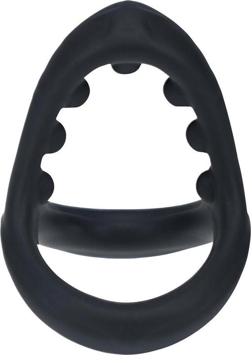 Shots Soft Bead Grip Silicone Cock and Ball Ring - Black (4.50 cm)
