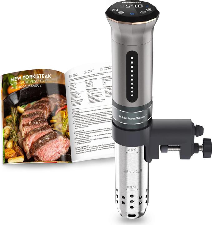 Image du produit KitchenBoss Cuiseur G300, argent avec 5 sacs de mise sous vide