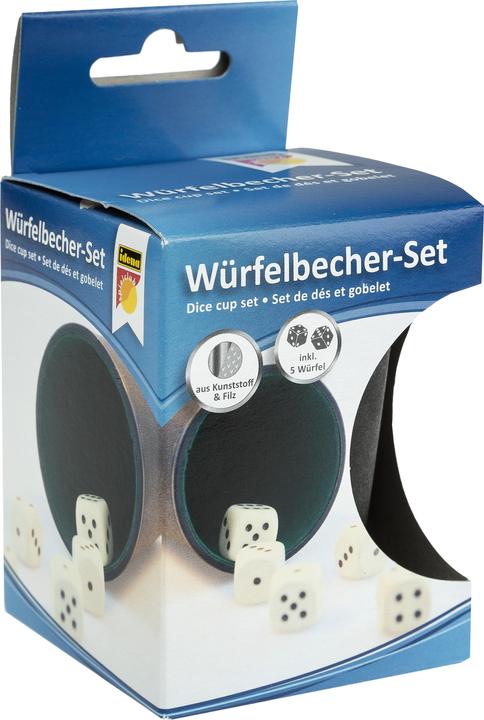 Idena Set de gobelets à dés en plastique avec 5 dés