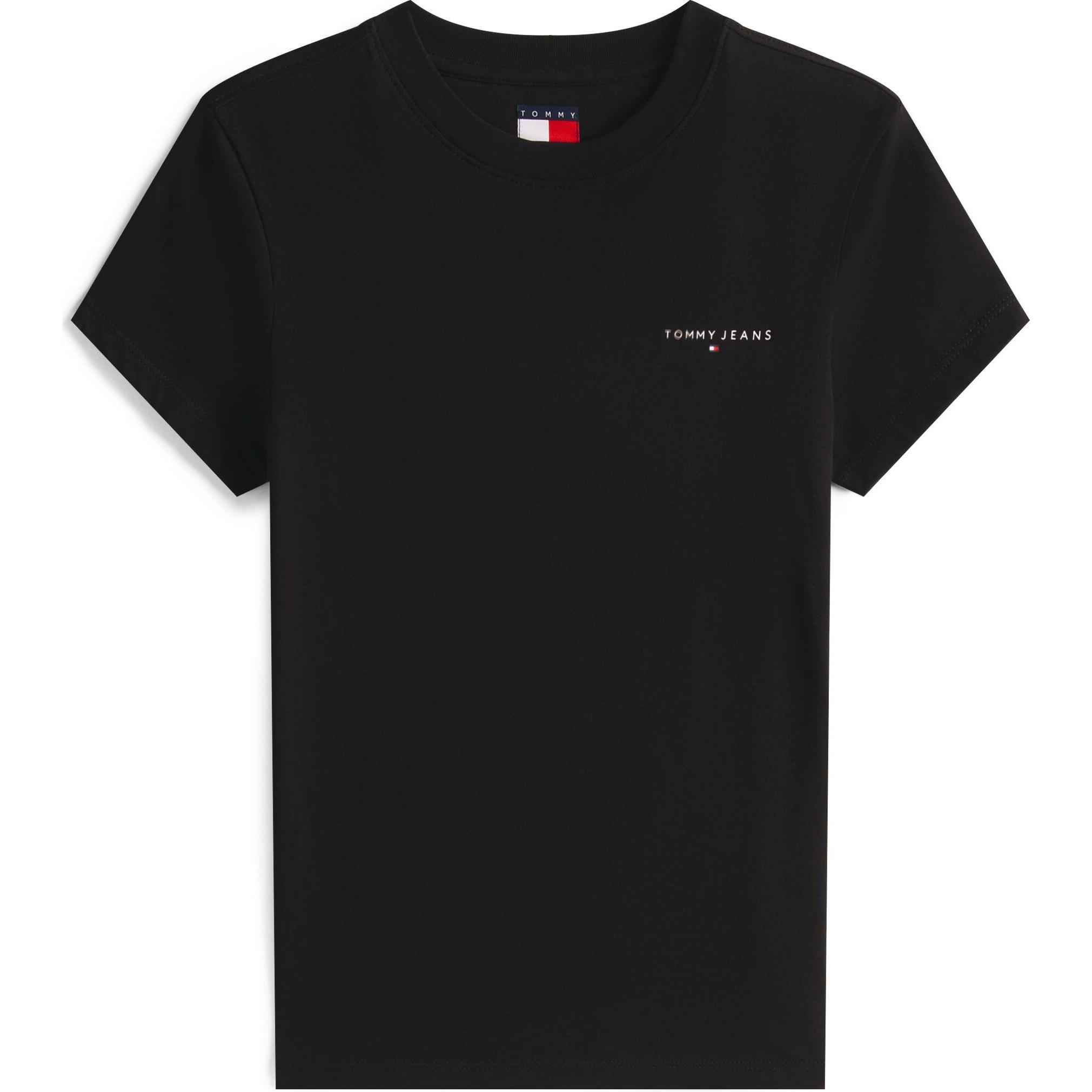 Tommy Jeans, Donne, Maglietta, Tjw Slim Linear Ss Tee Ext, Nero, (L)