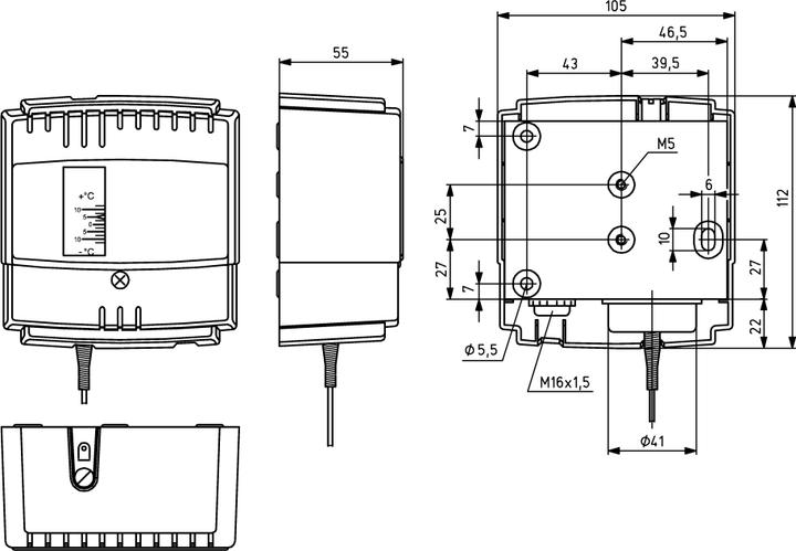 Produktbild ALRE JTF-3 Frostschutzthermostat AP -10-12°C TR 1.8m