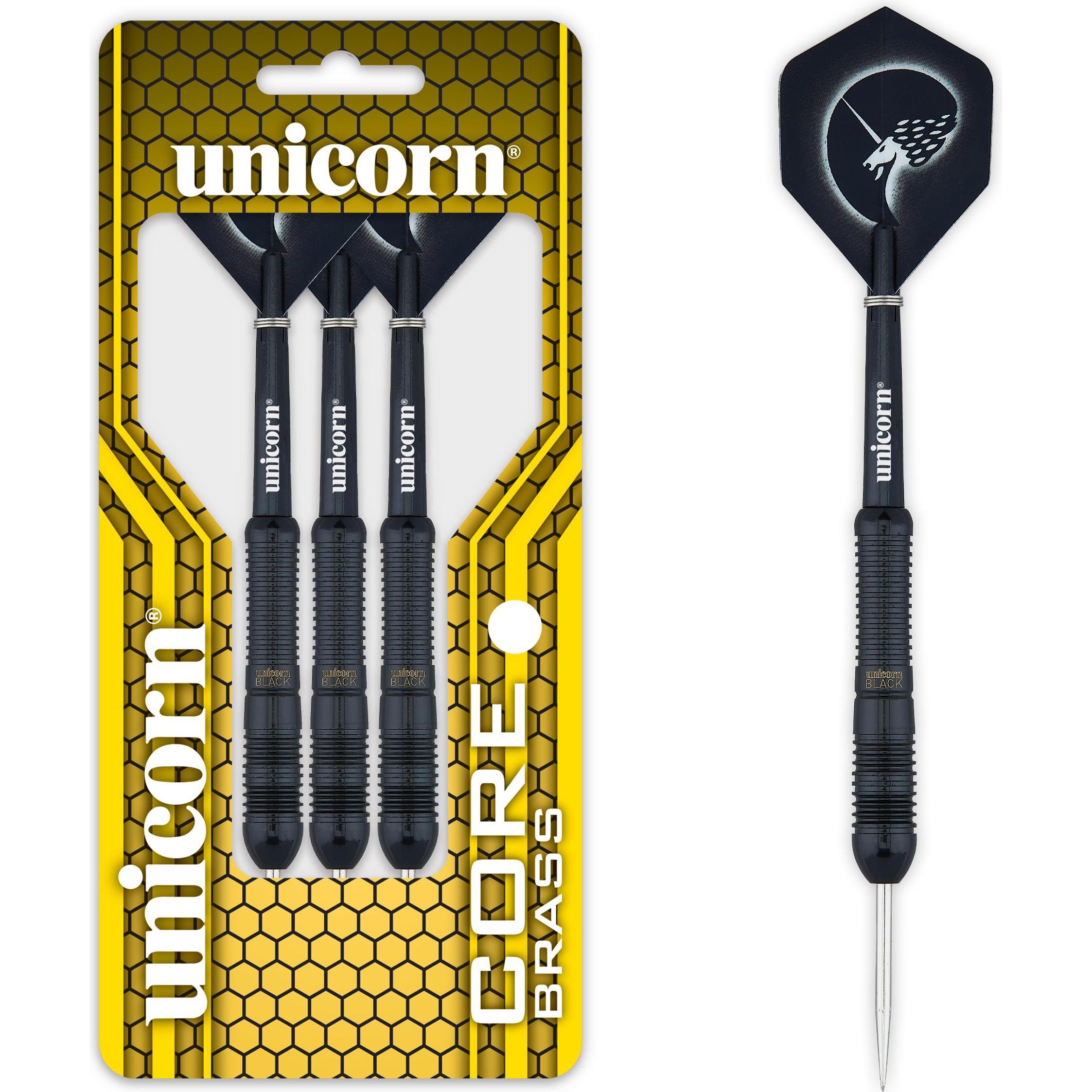 Unicorn Core Black Brass 2 Steel Darts 1 Satz (24 g)