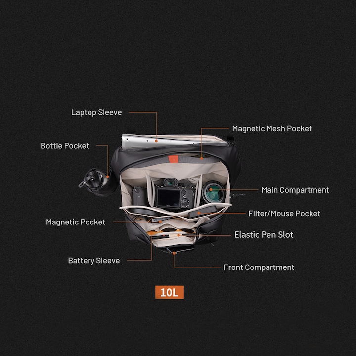 Actual product image Pgytech OneGo Solo V2 (Camera hip bag, 10 l)
