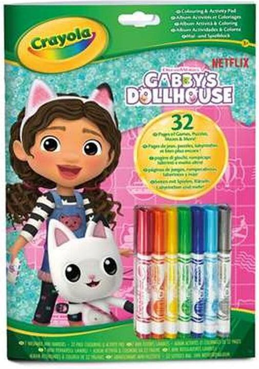 Actual product image Crayola Gabby's Dollhouse activity and colouring album, 32 colouring pages and 7 washable mini-felts