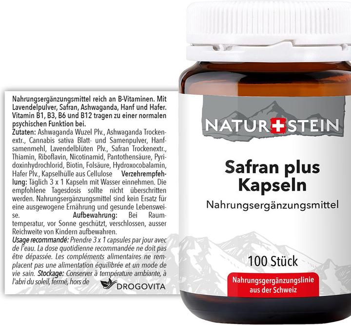 Actual product image Naturstein Safran plus (100 Piece, Capsules, 147 g)