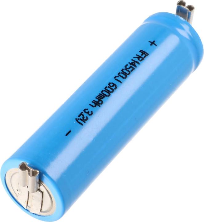 Image du produit AccuCell Batterie solaire IFR 14500 AA avec prises 2,8mm Flat Top non protégée (1 pcs, 600 mAh, Batterie)