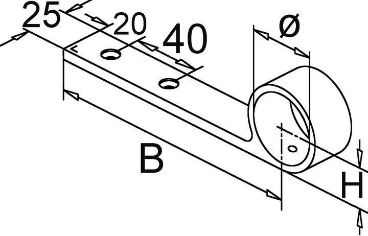 Produktbild G-Fittings Bar-Handlaufstützen für Barreling (Zink-Druckguss)