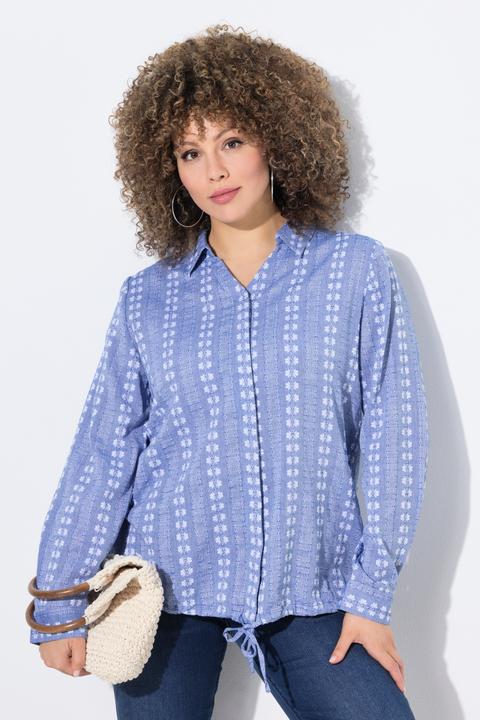 Produktbild Ulla Popken Hemdbluse, Saumband, Hemdkragen, Langarm (58)