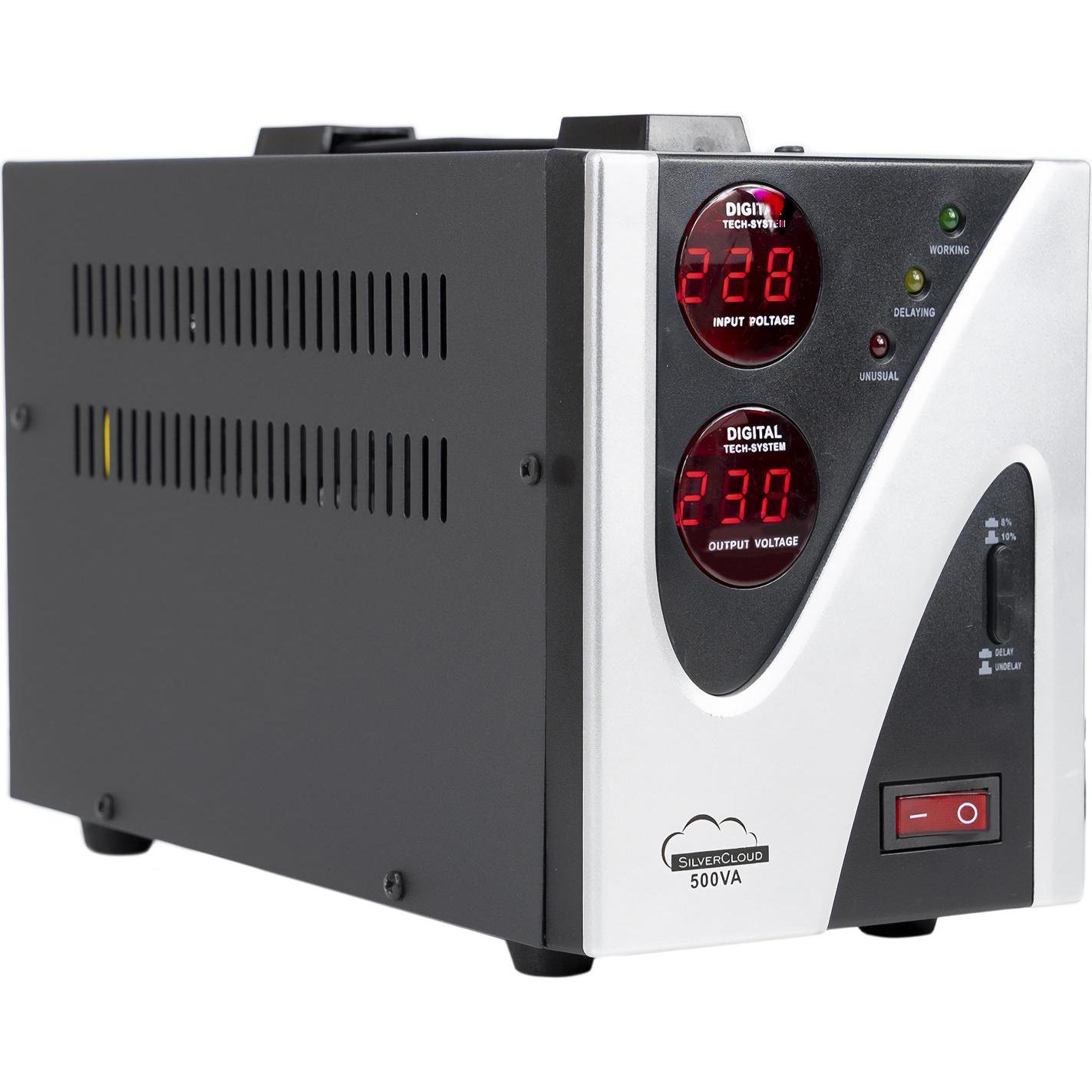 SilverCloud Spannungsstabilisator 500VA 300W 2,3A (500 VA, 300 W, Online-Doppelwandler USV), USV