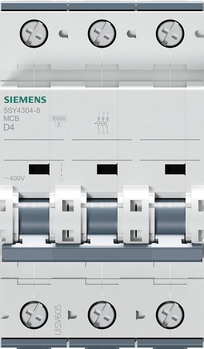 Produktbild Siemens MCB 3 Pole Type D 10kA 4A 400V