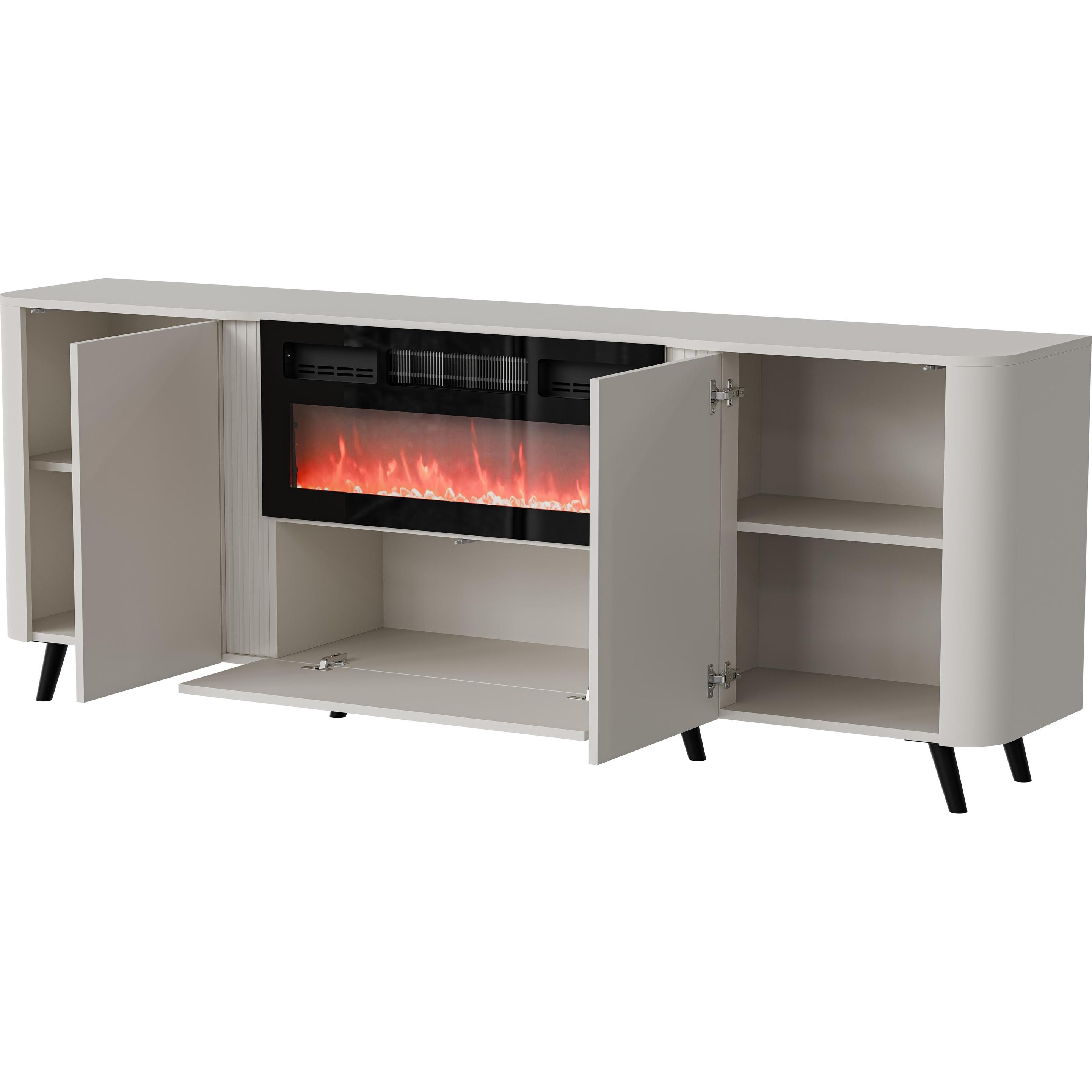 Thumbnail - Cama, Kommode + Sideboard, Volare Kommode 200 x 39 x 75 cm Kaschmir + Kamin (200 x 39 x 75 cm)