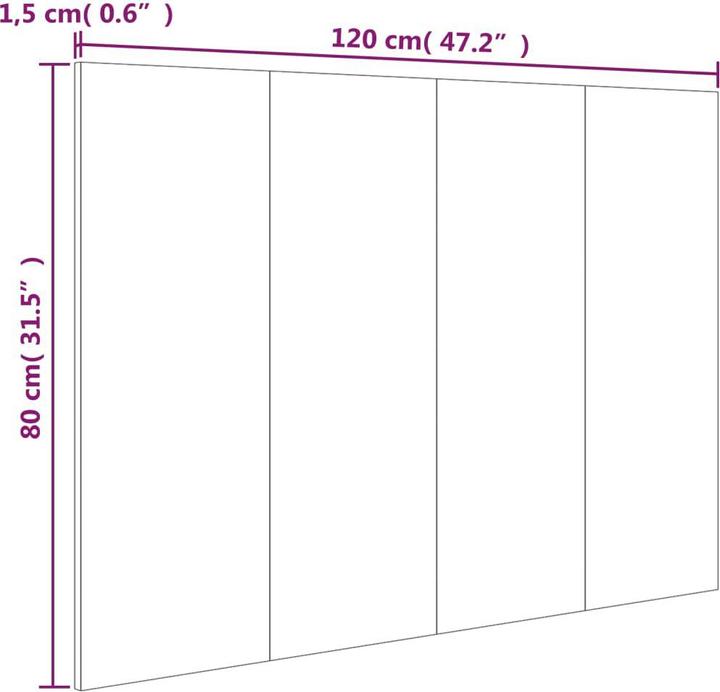 Actual product image vidaXL Gitta (120 x 1 x 80 cm)